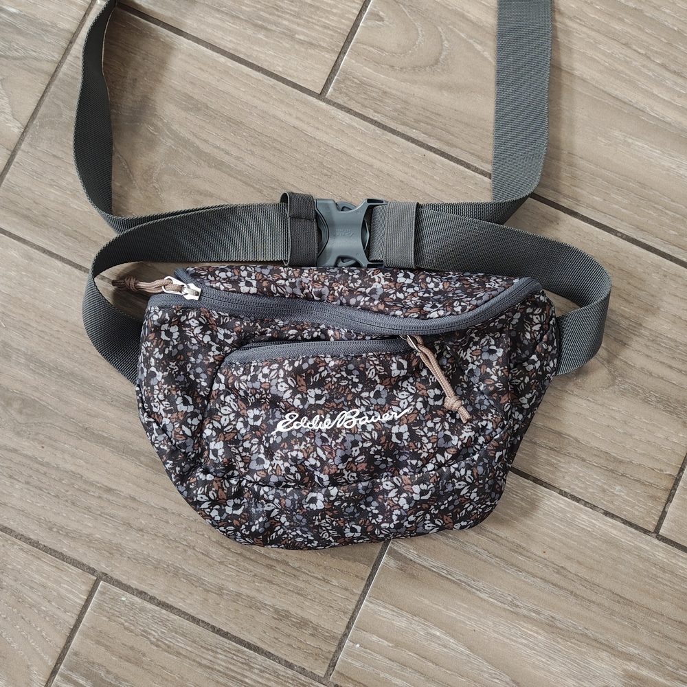 Eddie Bauer Floral Waist Bag - Black and Brown